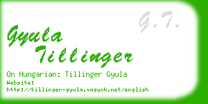 gyula tillinger business card